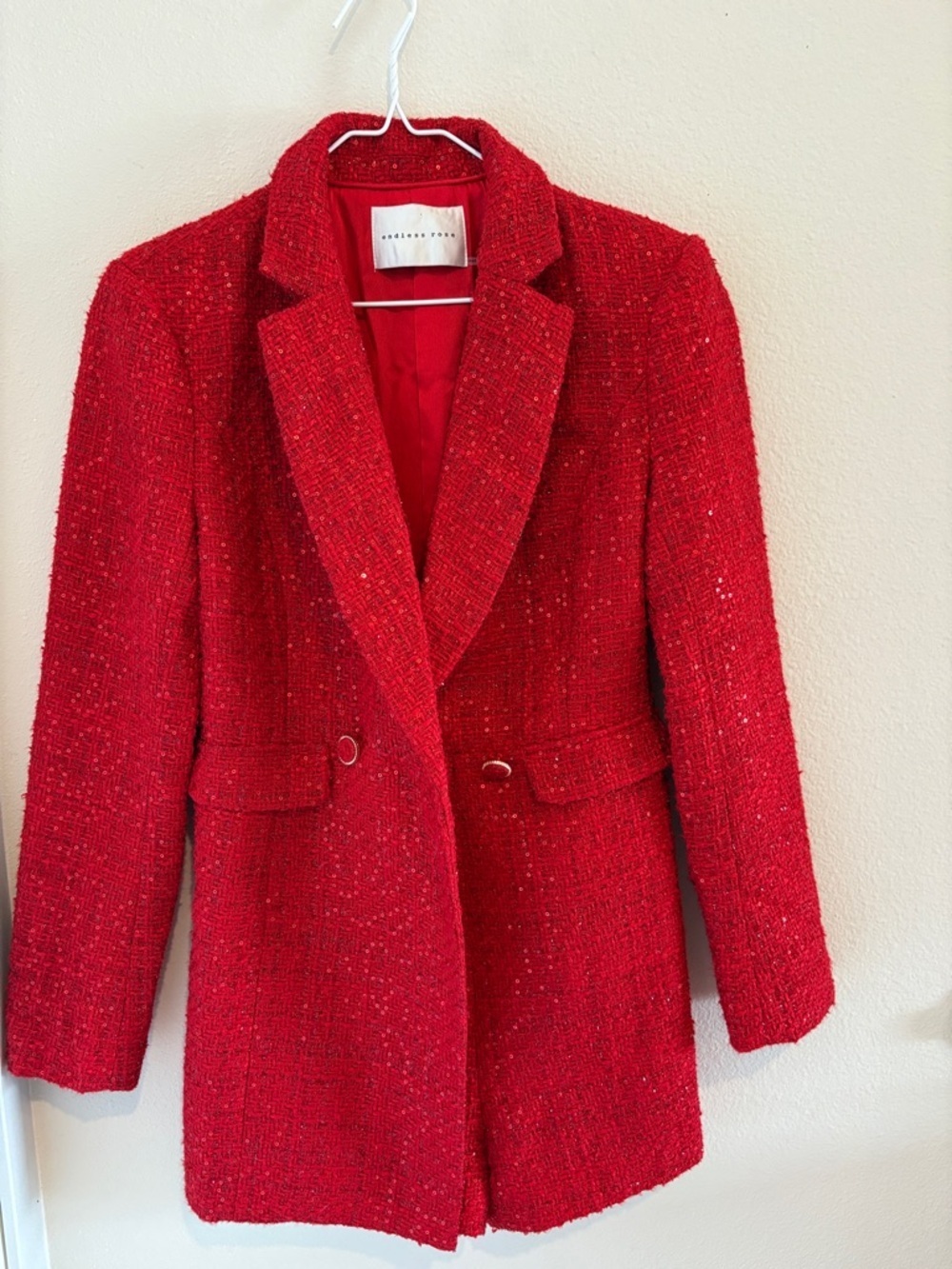 SEQUIN TWEED BLAZER ROMPER NWOT - Picture 5 of 10